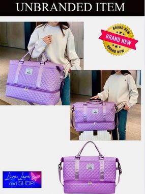 Large Lightweight Water Resistant Travel Zipper Duffel Luggage Bag, NWOT